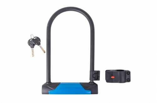 ЗАМОК U-LOCK PY 6264 НА КЛЮЧІ 127ММ*230ММ ЧОРНИЙ З СИНІМ