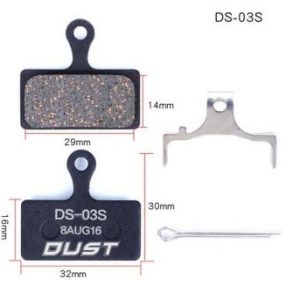 "КОЛОДКИ ГАЛЬМIВНI ПОЛУМЕТАЛ ПIД ДИСКОВI ГАЛЬМА DUST DS-03S
ПIДХОДЕ ПIД ДИСКОВI ГАЛЬМА SHIMANO M985/988/785/666/675/615, FSA K-FORCE DB-XC-9000 И ДР."