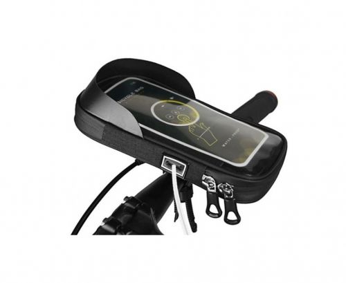 ВЕЛОСУМКА НА КЕРМО ВОДОВІДШТОВХ. МАТЕРІАЛ 19Х10Х3 СМ BRAVVOS SJ-001 ЧОРНИЙ З ВІДДІЛЕННЯМ ДЛЯ СМАРТФОНА AM (БРЕНДОВАНЕ ПАКУВАННЯ)