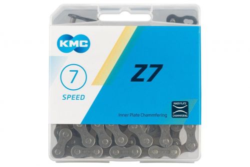 ЛАНЦЮГ 7 СК. 114ЗВ. GRAY/BROWN KMC Z-7 С ЗАМКОМ NEW BOX