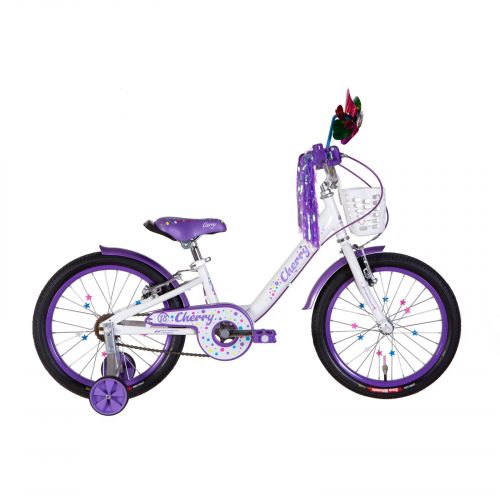 ВЕЛОСИПЕД ST 18" FORMULA CHERRY VBR РАМА-9" БІЛИЙ З БУЗКОВИМ 2024 КРИЛА, ДЗВОНИК, КОРЗИНА