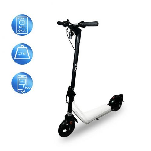 ЕЛЕКТРОСАМОКАТ OKAI ZIPPY ES50С BLACK 8" 250W/500W, 5.2AH, 20 KM, 25 KM/H, 10°, 13.5 KG