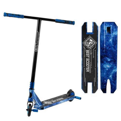 САМОКАТ ТРЮКОВИЙ BEST SCOOTER «ABSTRACTION» BS-99588 СИНІЙ, HIC-СИСТЕМА, ПЕГИ, AL ДИСК ТА ДЕКА, КОЛЕСА PU Ø110MM, ШИРИНА КЕРМА - 60 СМ