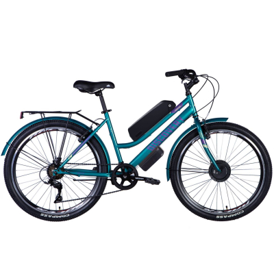 ВЕЛОСИПЕД З ЕЛЕКТРОПРИВОДОМ ST 26″ DISCOVERY PRESTIGE WOMAN VBR FR РАМА-17″ 350ВТ ПЕРЕД. СИНЬО-ЗЕЛЕНИЙ