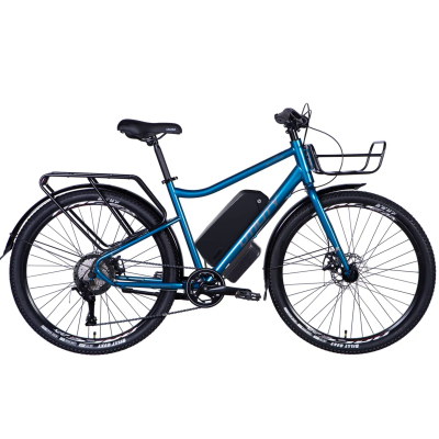 ВЕЛОСИПЕД З ЕЛЕКТРОПРИВОДОМ AL 27.5″ DOROZHNIK UTILITY DD CS РАМА-18,5″ 36/48В 350/500ВТ ЗАД. СИНІЙ