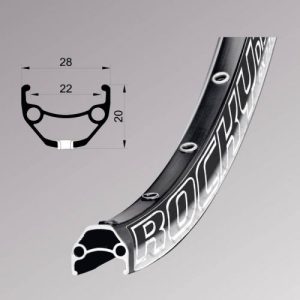 ОБІД REMERX ROCKY 22 RX 3022, 27,5'', 584X22, 36 ОТВ., AV, ПІСТОНОВАНИЙ, ЧОРНИЙ АНОДОВАНИЙ, E-BIKE