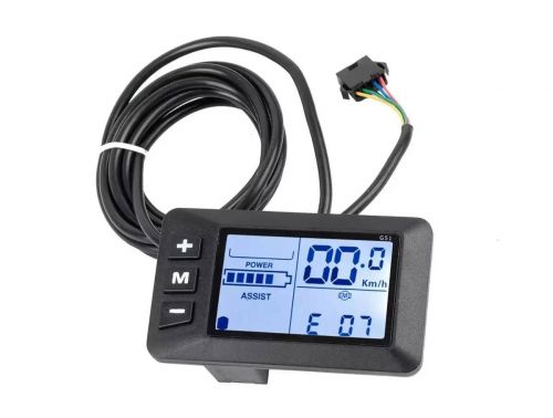 ДИСПЛЕЙ ДЛЯ ЕЛЕКТРОВЕЛОСИПЕДА G51 LCD 5-PIN 24/36/48В ЧОРНИЙ